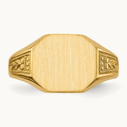 11.0x9. Open Back Signet Ring, 0mm, 14K