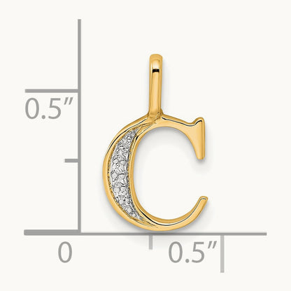 Diamond Letter C Initial Pendant, 14K