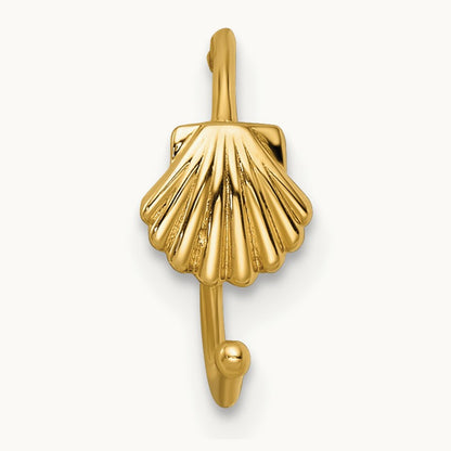 20 Gauge Scallop Shell Nose Ring / Ear Cuff, 14K
