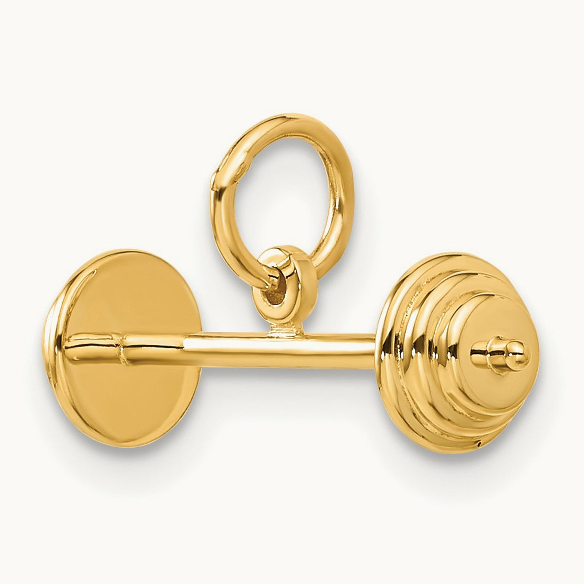 3D Barbell Charm, 14K