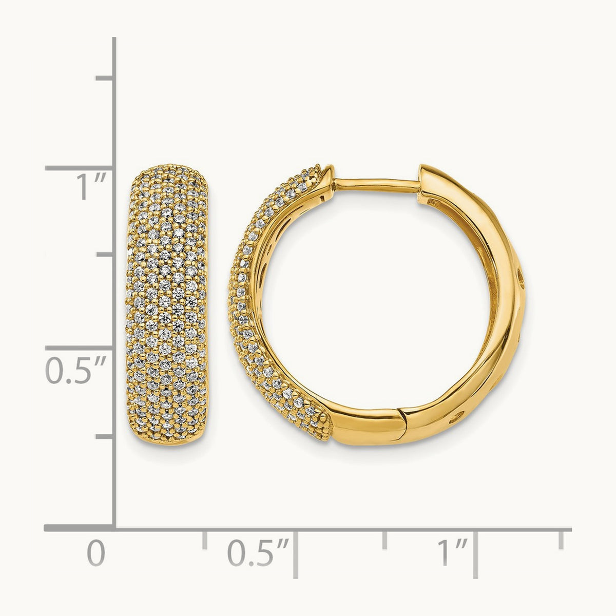Diamond Hinged Hoop Earrings, 14K