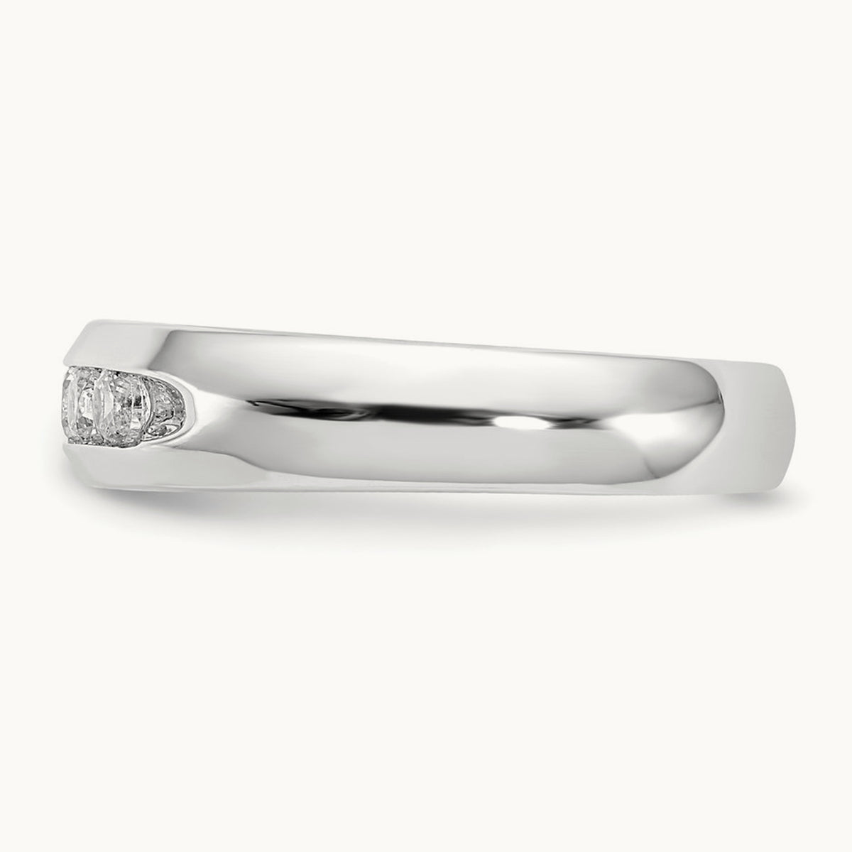 5-Stone Diamond Channel Band, 14K White Gold