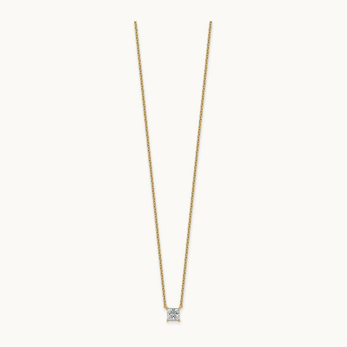 Princess Pendant Necklace, 0.25-4.00 ct tw Lab-Grown Diamond — 1/2 ct, VS/SI (Great), 14K Yellow Gold