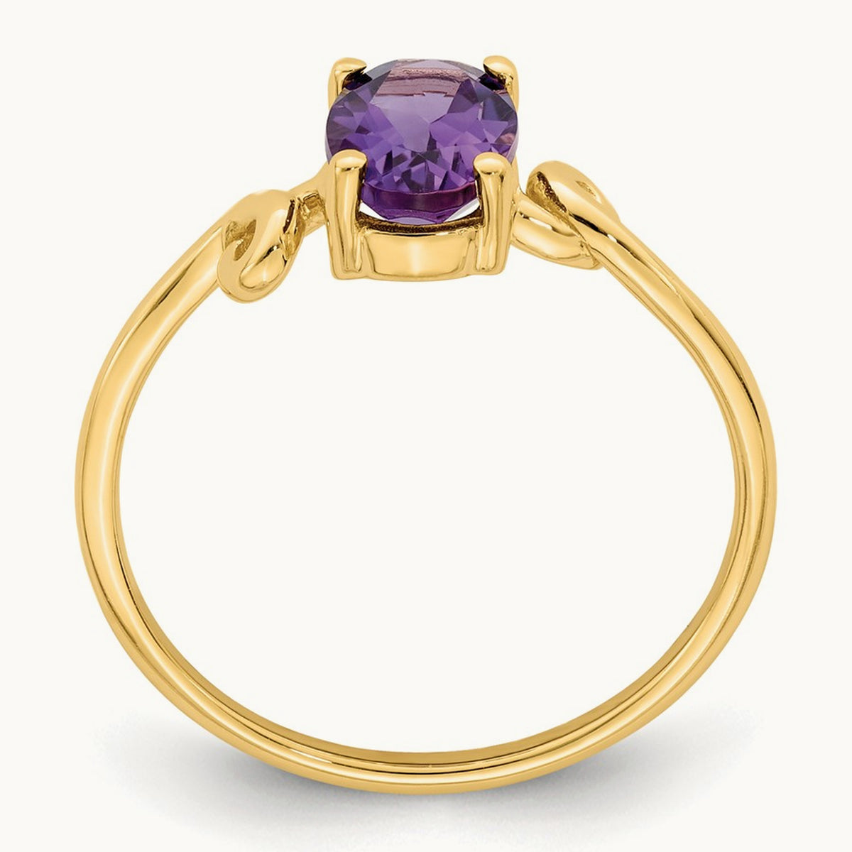 7x5mm Oval Amethyst ring, 14K