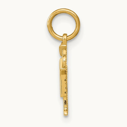 Mini Boy Kiss Charm — 14K Yellow Gold