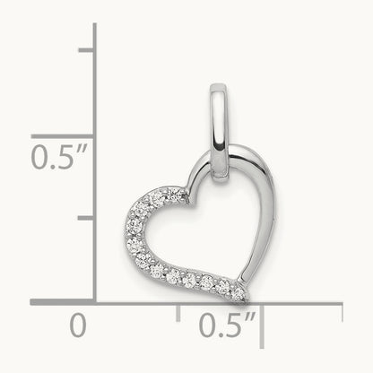 1/15ct. Diamond Heart Pendant, 14K White Gold