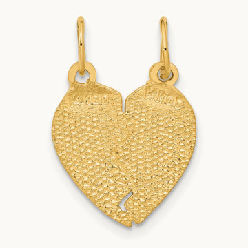 Break Apart MY LOVE TO YOU I GIVE MY HEART Charm, 14K