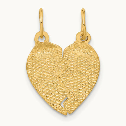 Break Apart MY LOVE TO YOU I GIVE MY HEART Charm, 14K