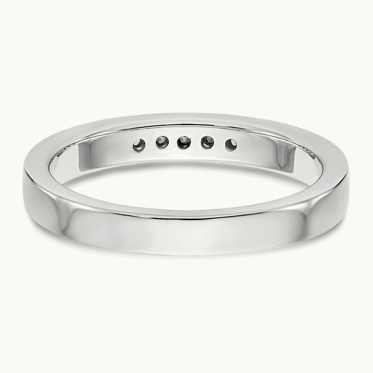 5-Stone Diamond Channel Band, 0.09 ct tw — 14K White Gold