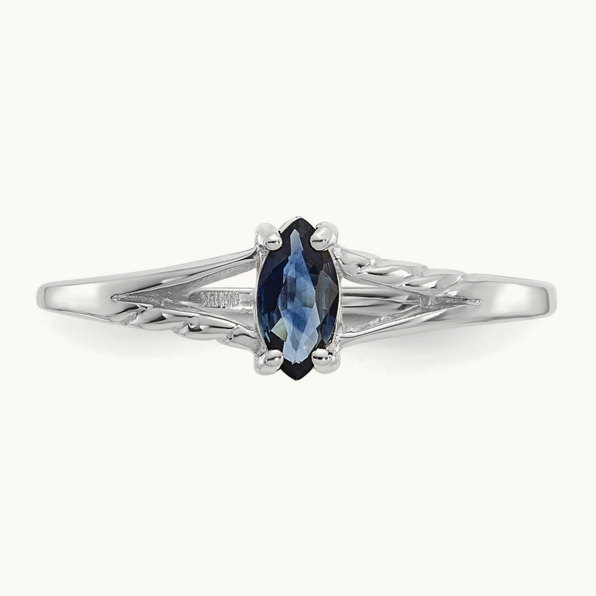 Sapphire Birthstone Ring, 14K White Gold