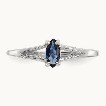 Sapphire Birthstone Ring, 14K White Gold