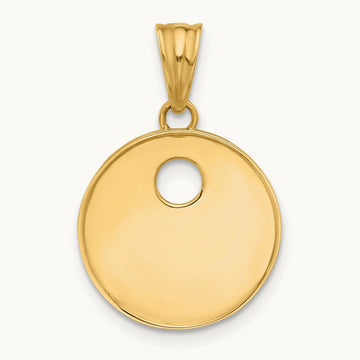 Polished Enameled Sun and Stars Pendant, 14K