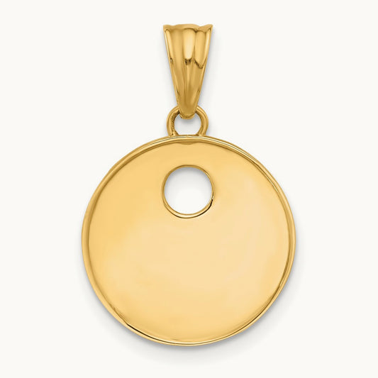 Polished Enameled Sun and Stars Pendant, 14K