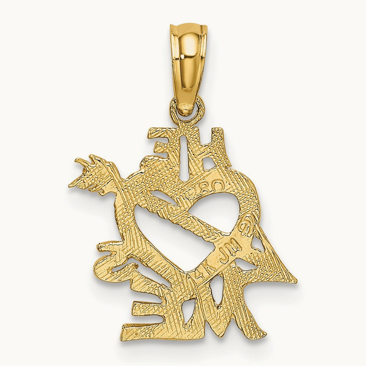 HE LOVES ME Heart Charm, 14K