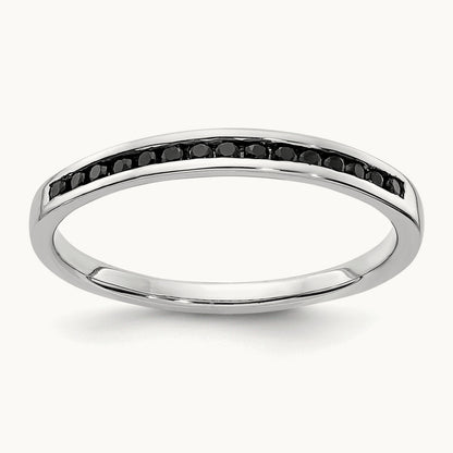Black Diamond Channel Band, 14K White Gold