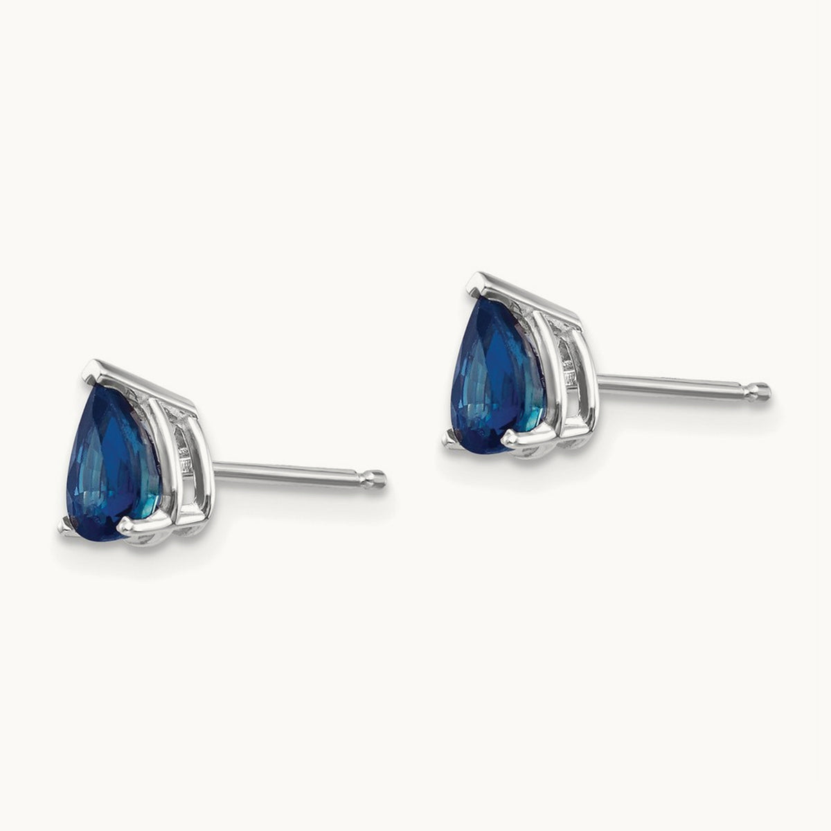 Sapphire Earrings, 14K White Gold