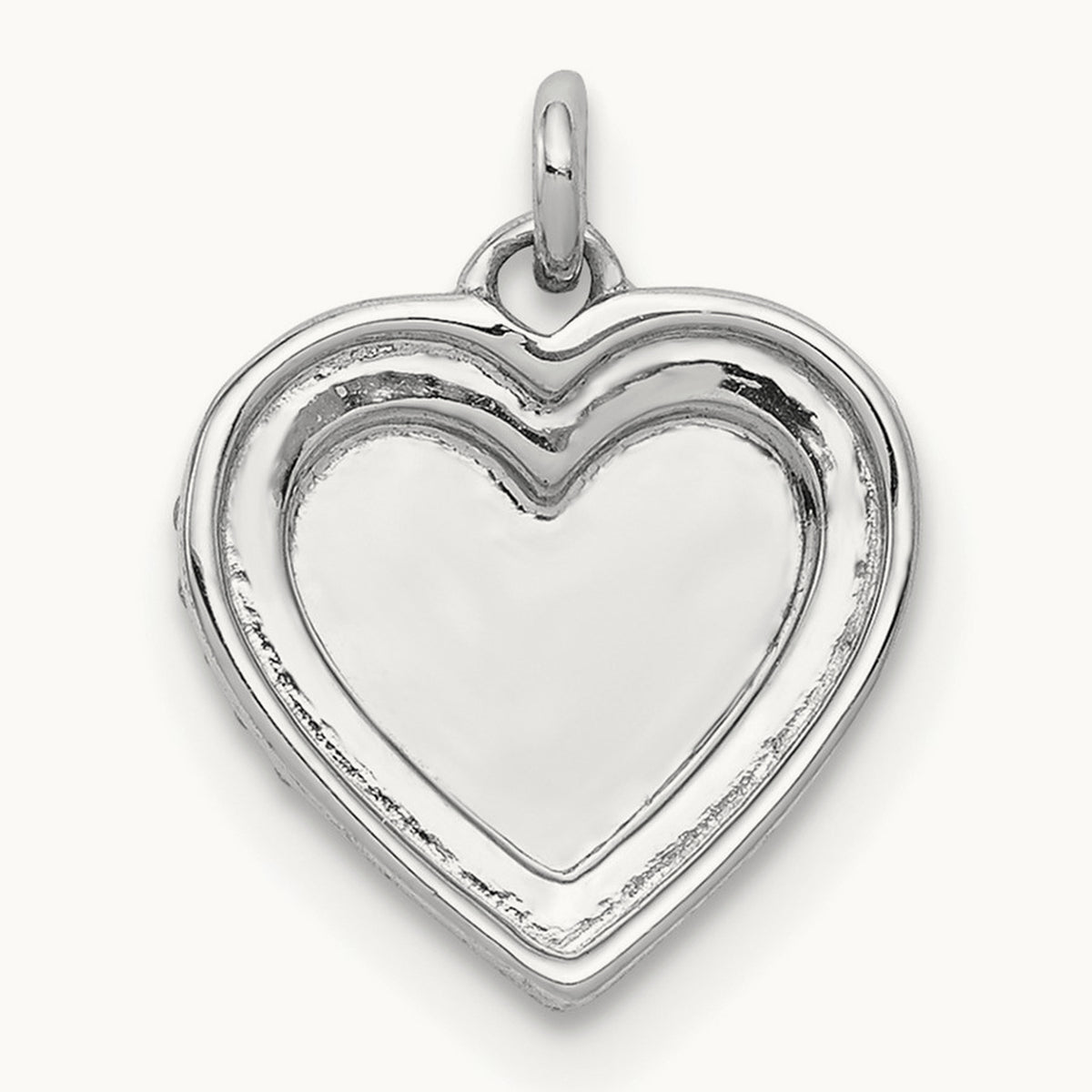1/10ct. Diamond Fancy Polished Heart Pendant, 14K White Gold