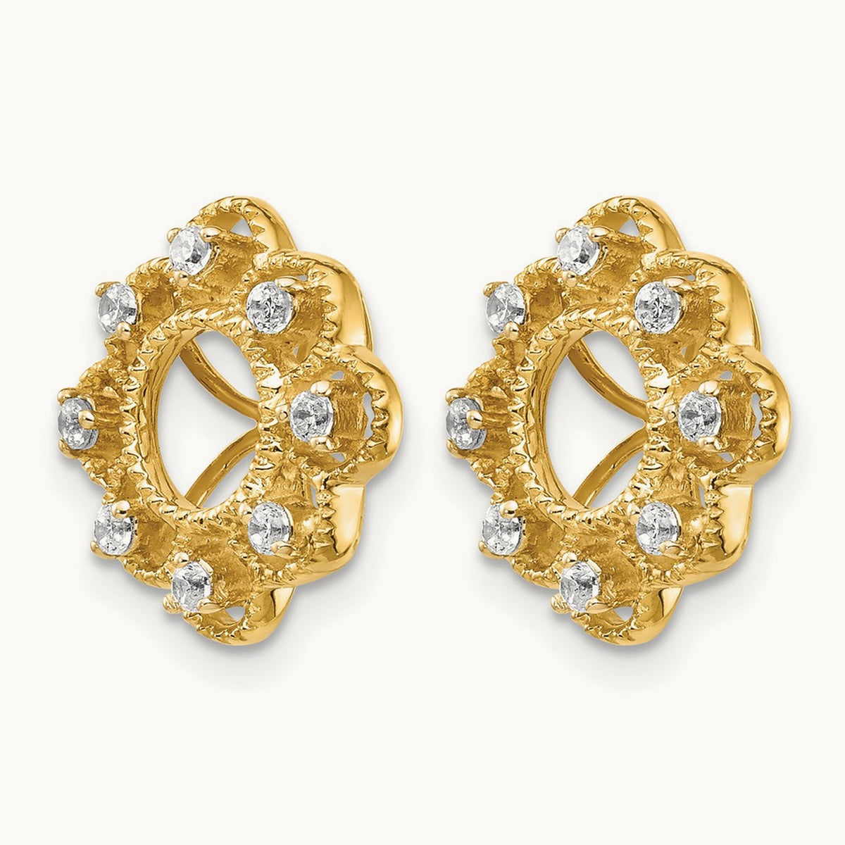 Fancy Diamond Earring Jackets — 14K Yellow Gold, 0.24 ct