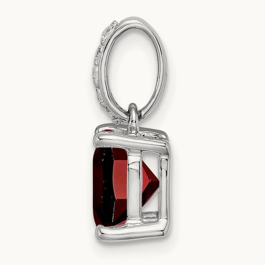 Cushion Garnet and Diamond Pendant — photo set