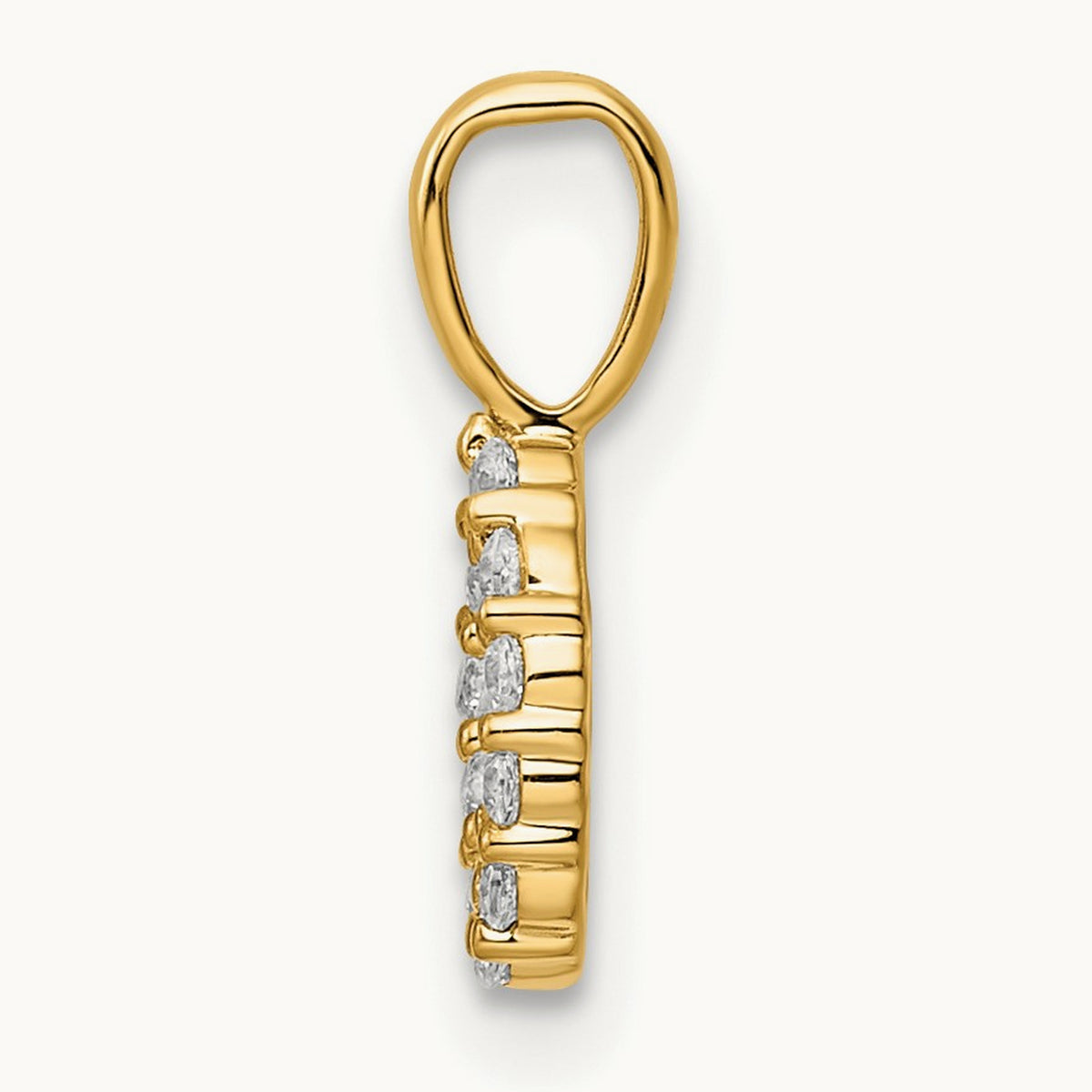 Diamond Number 0 Pendant — 14K Yellow Gold, 12.99mm