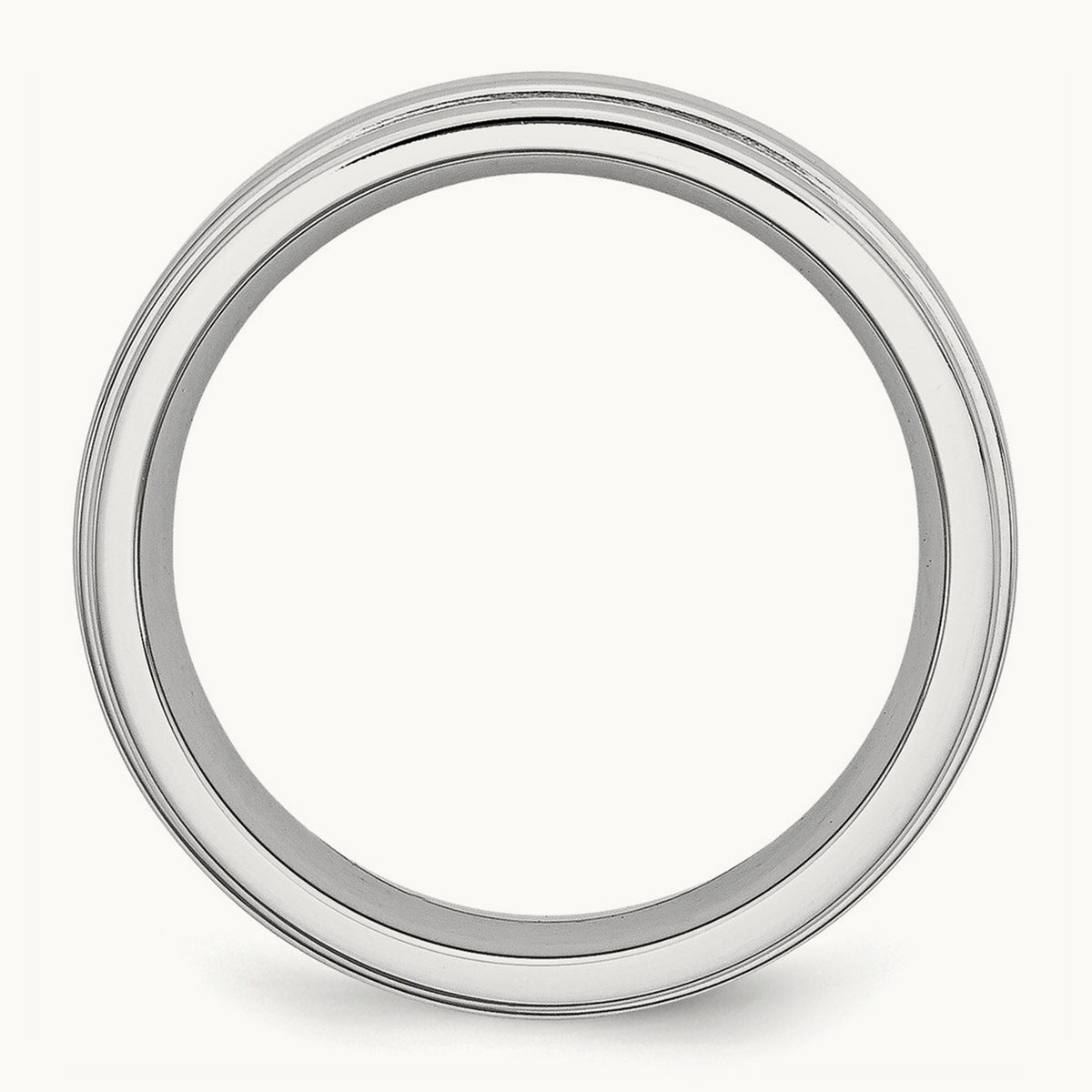 Cobalt Satin and Polished Ridged Edge Band — 7mm (2)