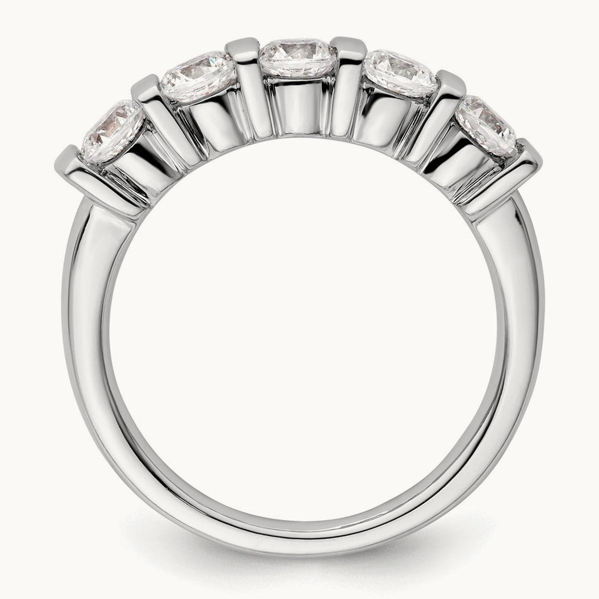 5-Stone Diamond Band, 14K White Gold