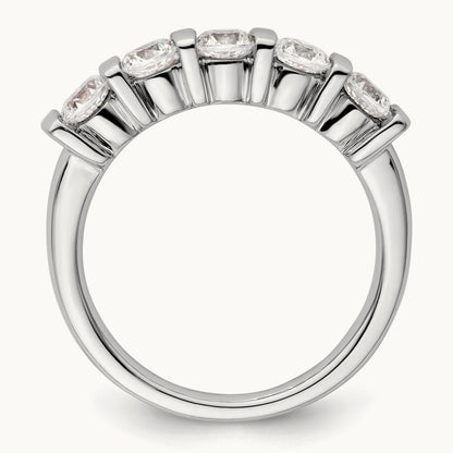 5-Stone Diamond Band, 14K White Gold