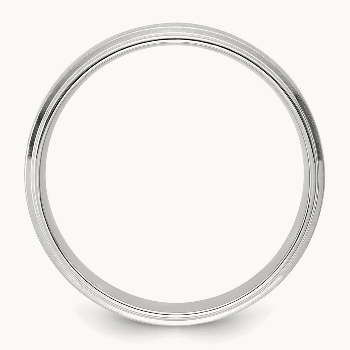 Standard Comfort Fit Brush Satin Fancy Band, 14K White Gold