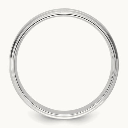 Light Comfort Fit Brush Satin Fancy Band, 14K White Gold