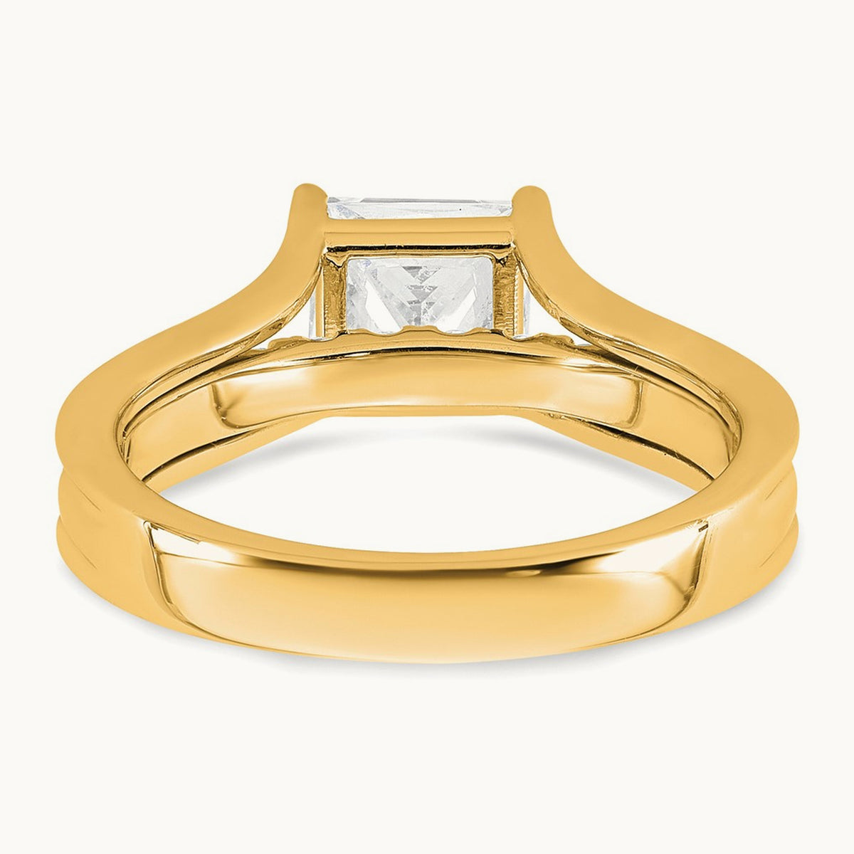 Princess Engagement Ring, 1.75-3.00 ct tw Lab-Grown Diamond — 1 7/8 ct, 14K Yellow Gold