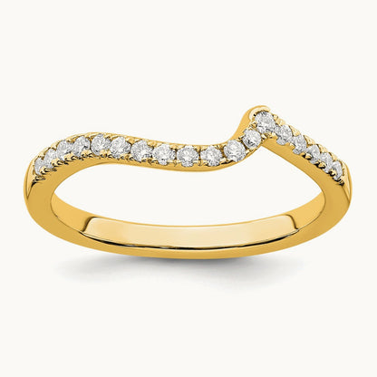 1/5 C Wedding Band, 0.15 ct tw Lab-Grown Diamond — 14K Yellow Gold