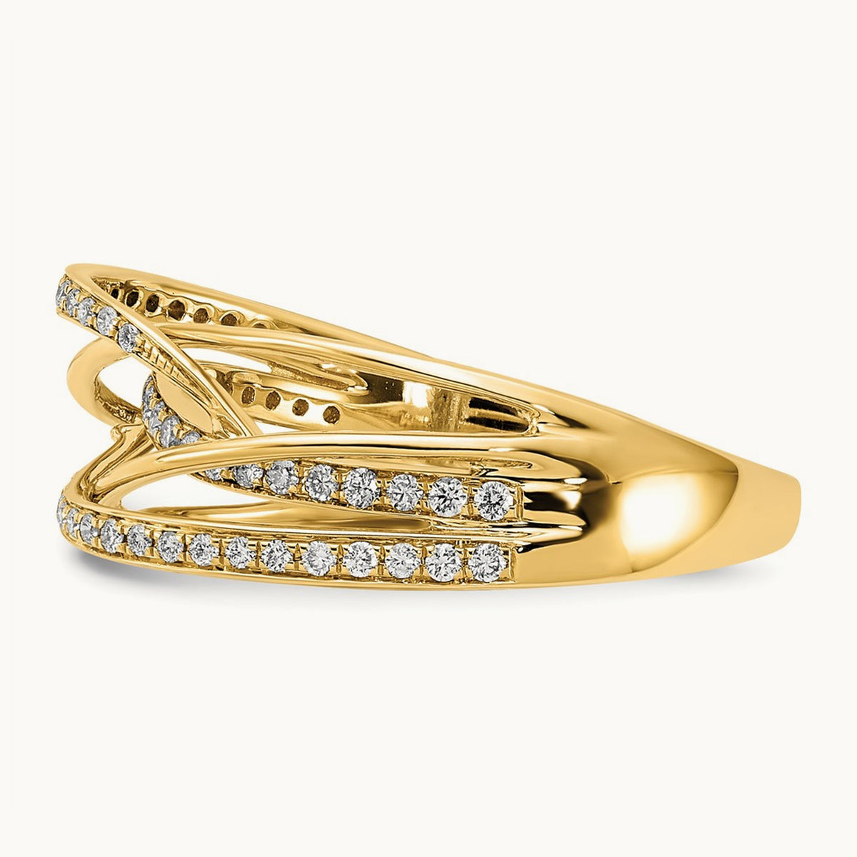 Diamond Swirl Ring, 14K