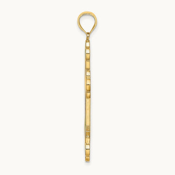 Multi Color Enameled Cross Charm, 14K