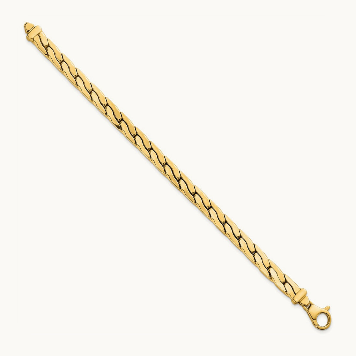 Polished Fancy Link Bracelet, 14K