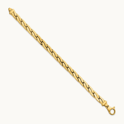 Polished Fancy Link Bracelet, 14K