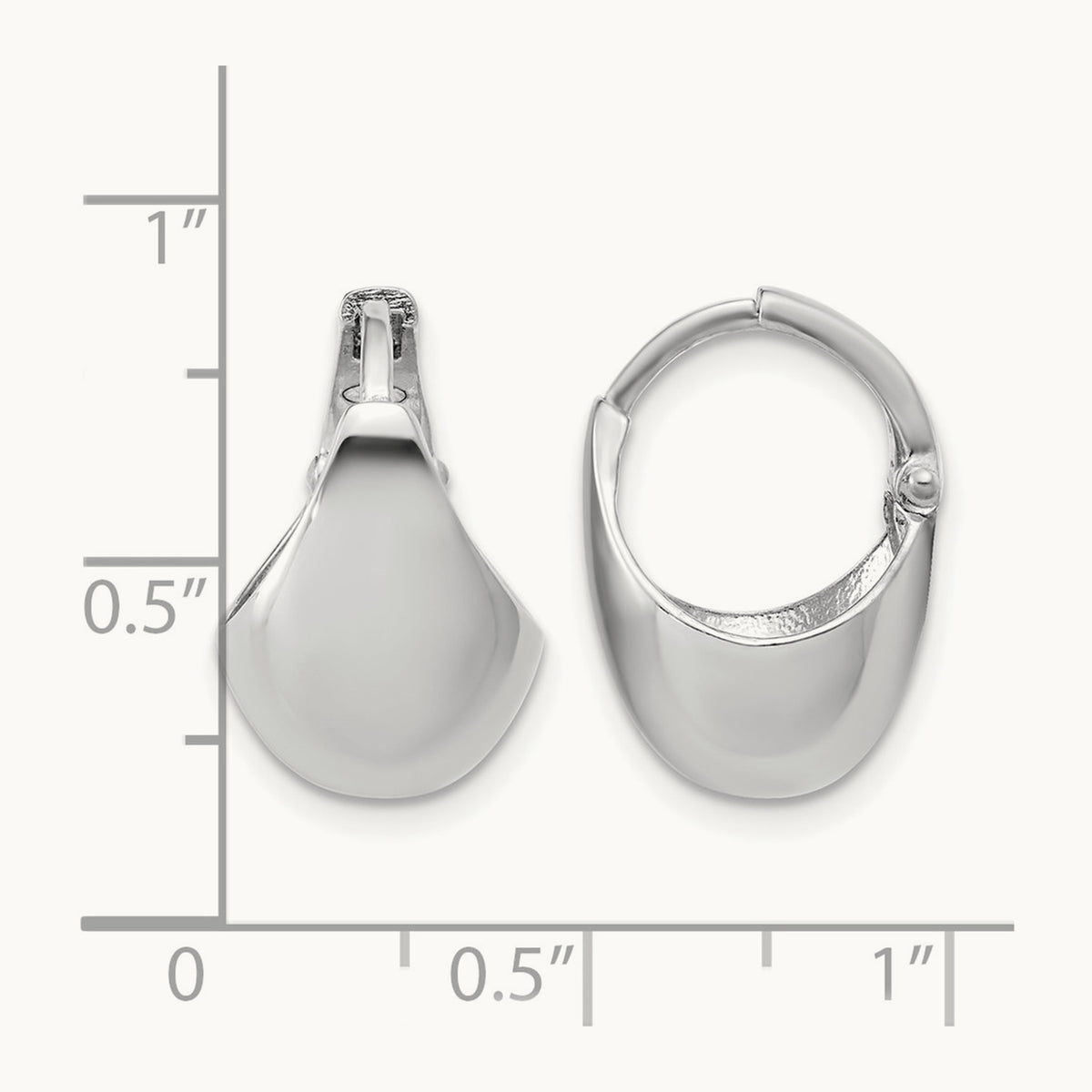 RH-Plated Polished Hinged Huggie Hoop Earrings, Sterling Silver — Leslie's