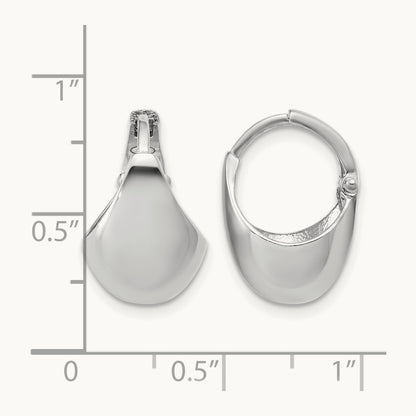 RH-Plated Polished Hinged Huggie Hoop Earrings, Sterling Silver — Leslie's