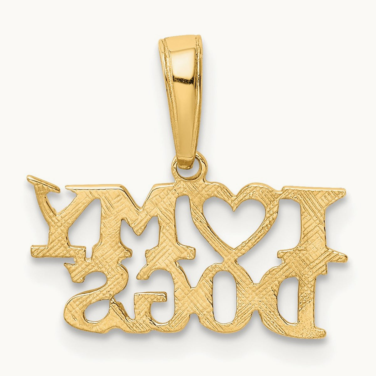 I HEART MY DOGS Pendant, 14K