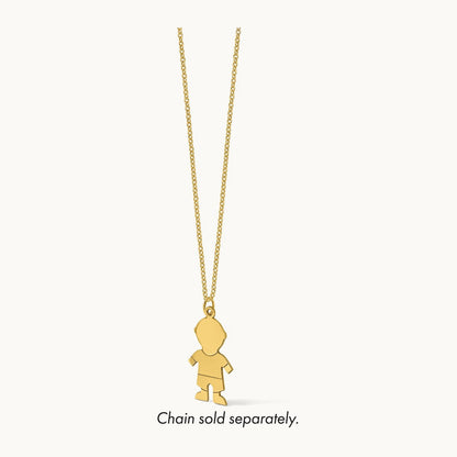Satin Boy Charm, 14K