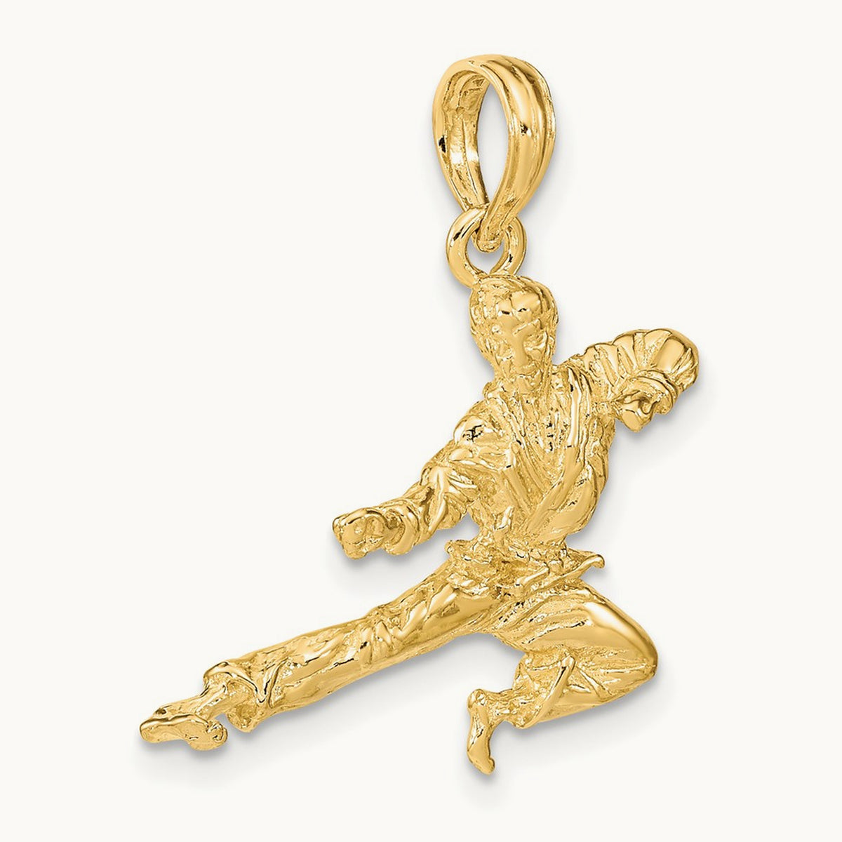 3-D Karate Man Pendant, 14K