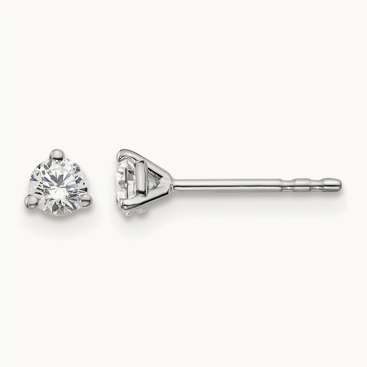 Round Stud Earrings, 0.10-6.00 ct tw Lab-Grown Diamond — 1/4 ct, 14K White Gold