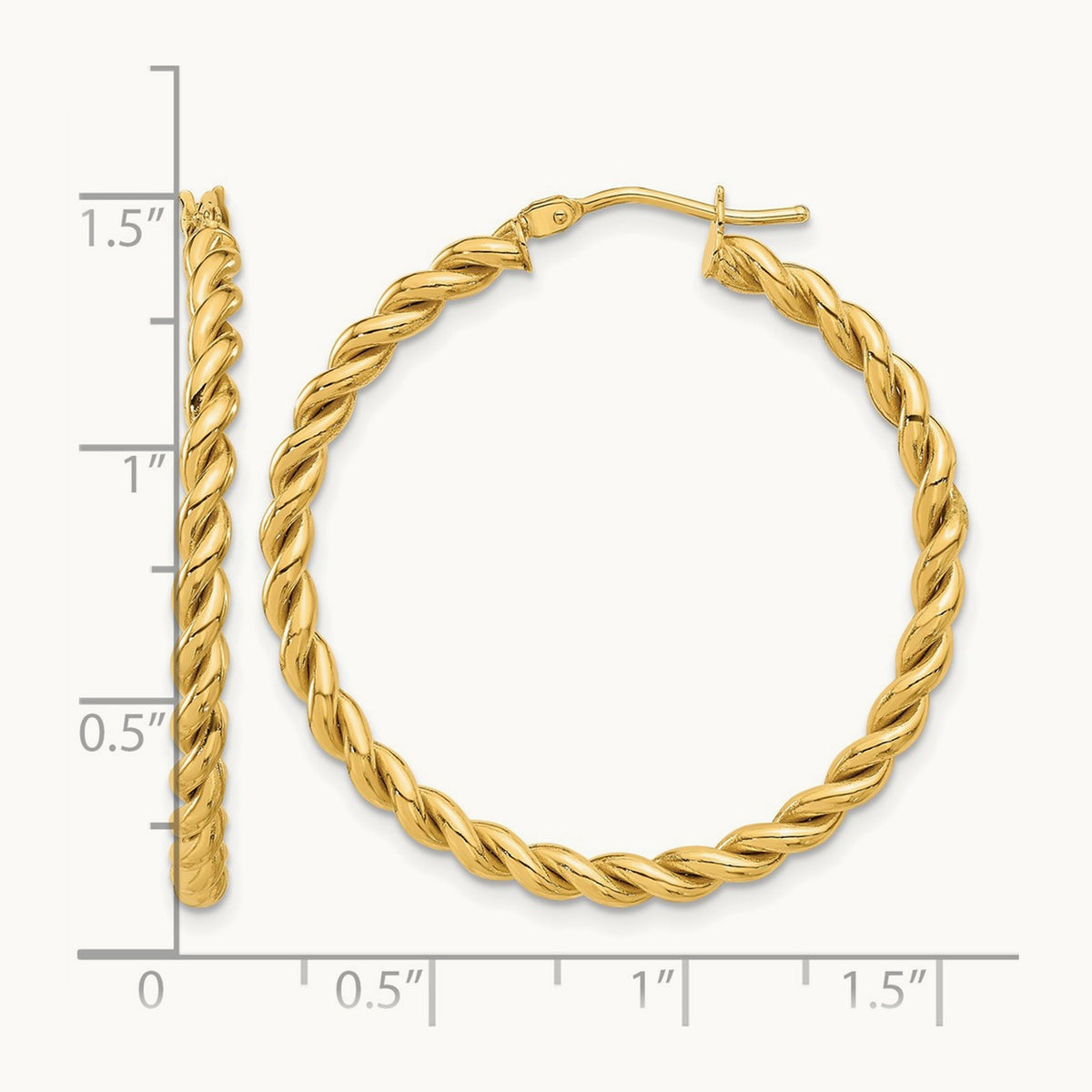 Polished Twist Hoop Earrings — Leslie's — 35mm