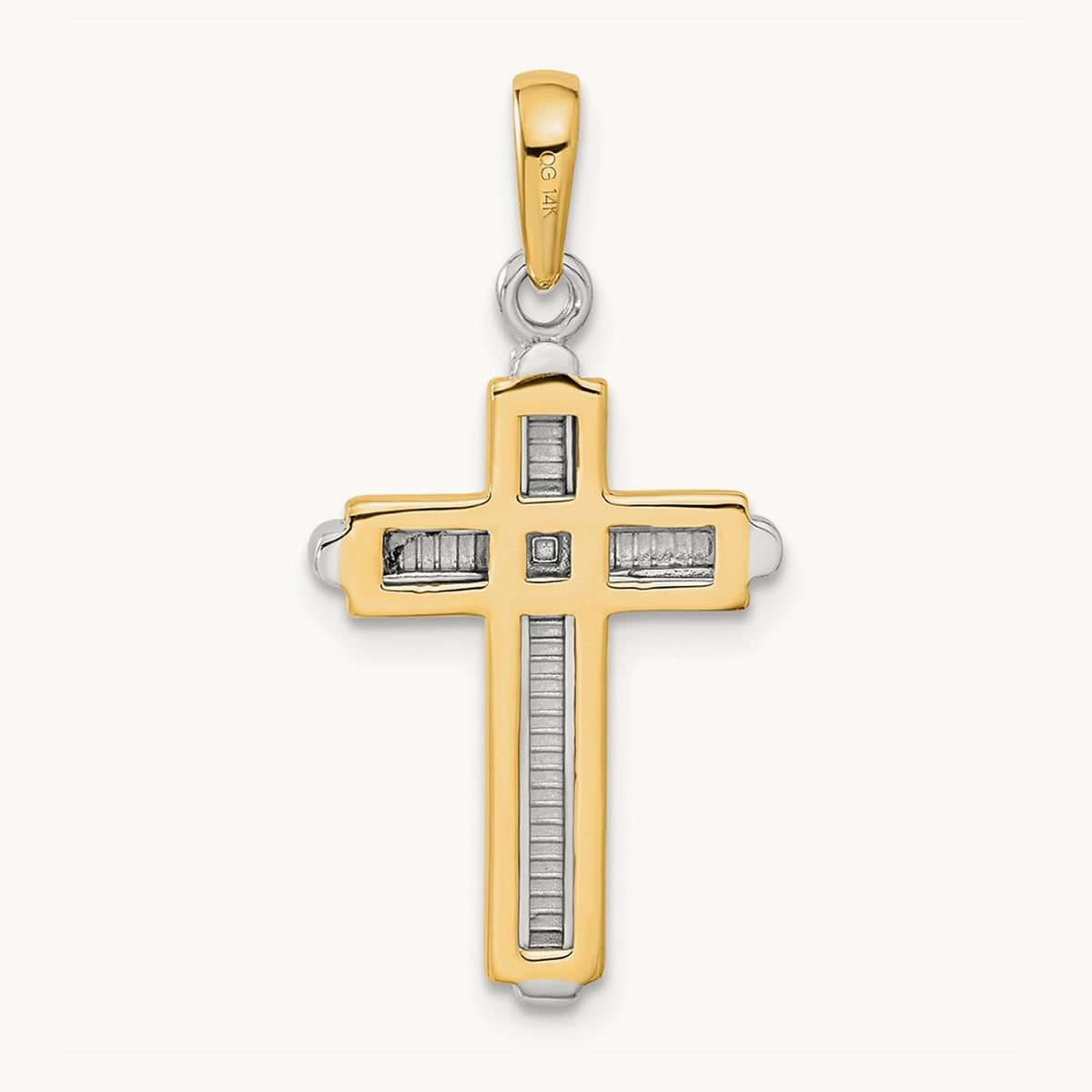Cross Pendant, 14K Two-tone