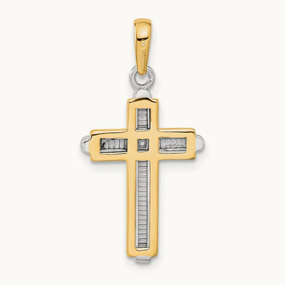 Cross Pendant, 14K Two-tone