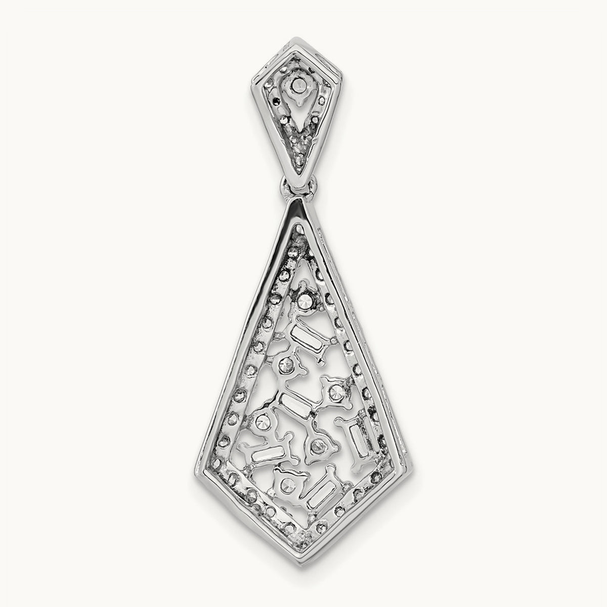 Polished Fancy Dangle Diamond Chain Slide, 14K White Gold