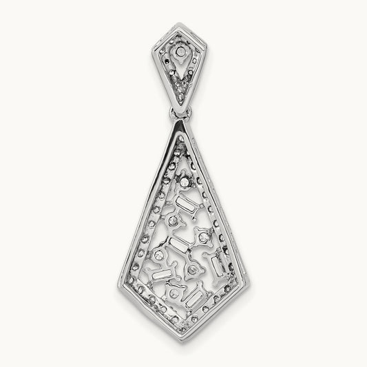 Polished Fancy Dangle Diamond Chain Slide, 14K White Gold
