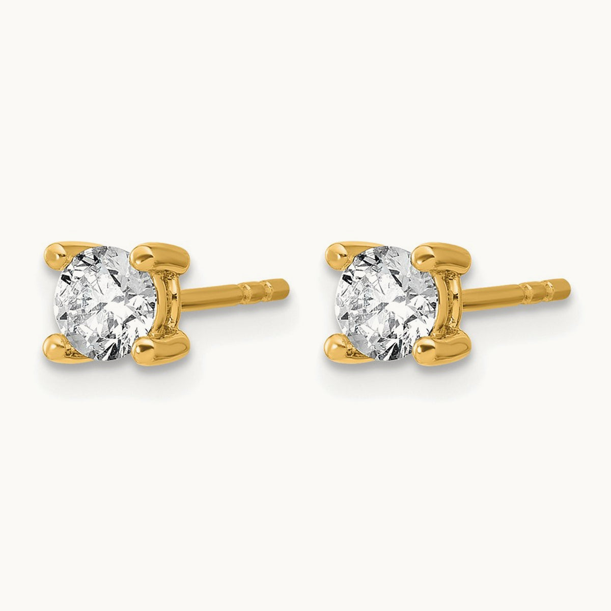 Round Heavyweight Stud Earrings, 0.10-7.00 ct tw Lab-Grown Diamond — 5/8 ct, 14K Yellow Gold