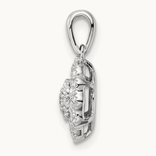Square Halo Pendant, 0.50 ct tw Lab-Grown Diamond