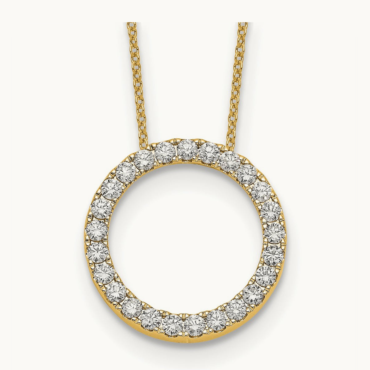 Diamond Circle 18 inch Necklace — 14K Yellow Gold, 1 ct