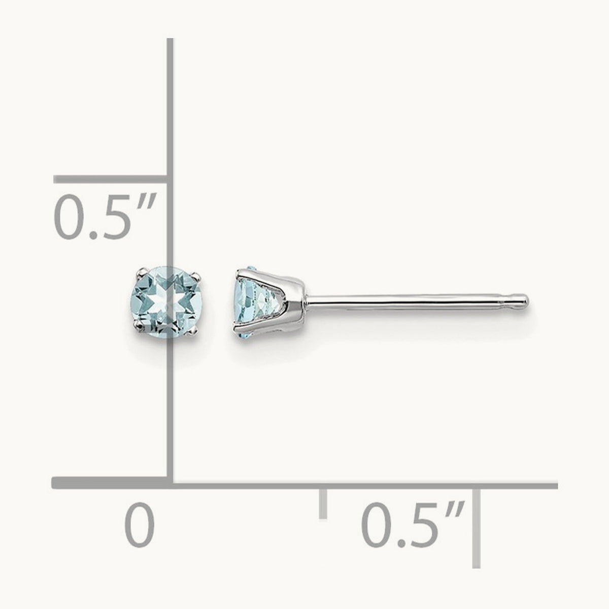 Aquamarine Stud Earrings — 3mm